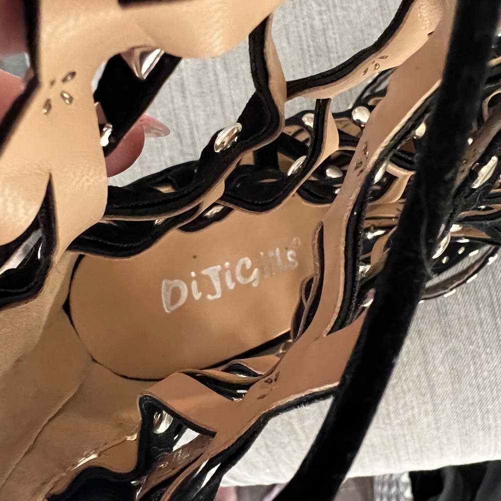Womens Sexy Studded Black Heels Dijgirls